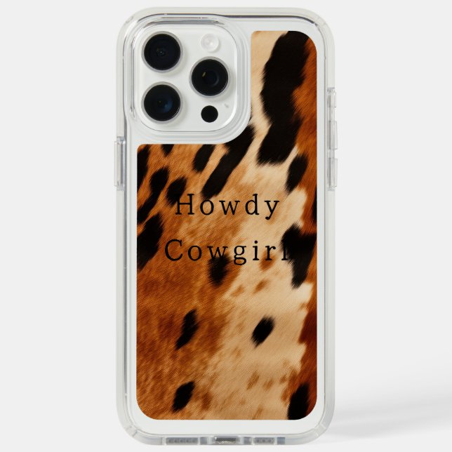 Cream Brown Cowhide Animal Speck iPhone Case (Front (White Titanium))