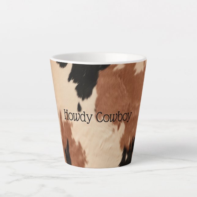 Cream Brown Cowhide Latte Mug (Front)