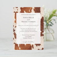 Cream Brown Cowhide Western Wedding