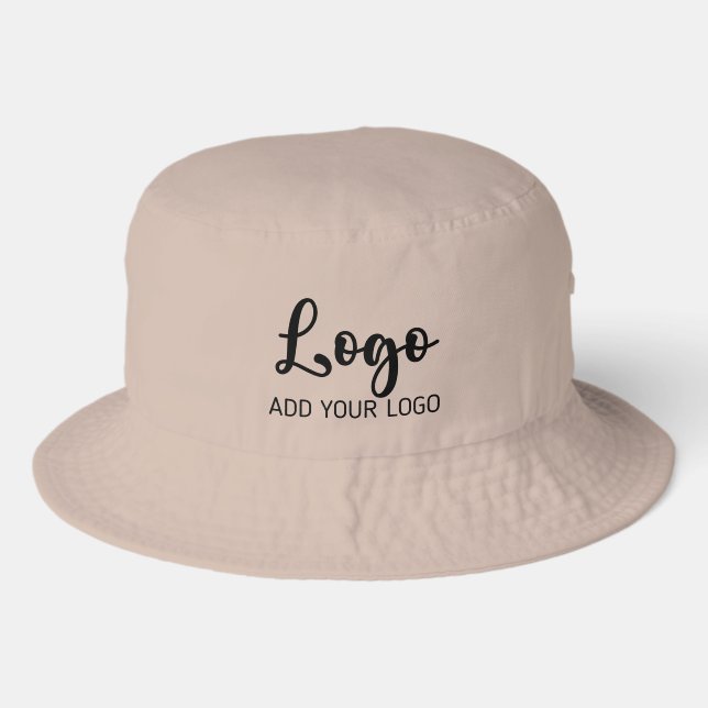 Cream Brown Customizable Business Logo Bucket Hat (Front)