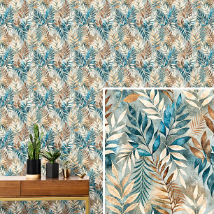 Cream Brown Dark Green Leaves Autumn Tones Leaf  Wallpaper