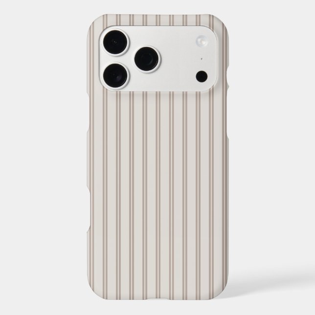 Cream Brown Double Stripes Case-Mate iPhone Case (Back)