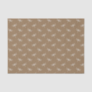 Cream Brown Dragonflies Tissue Paper