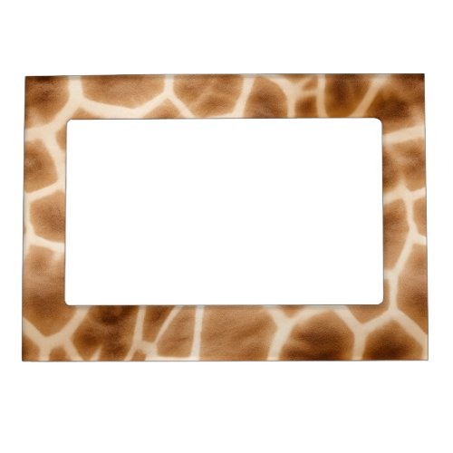 Cream Brown Giraffe Animal Print Magnetic Frame