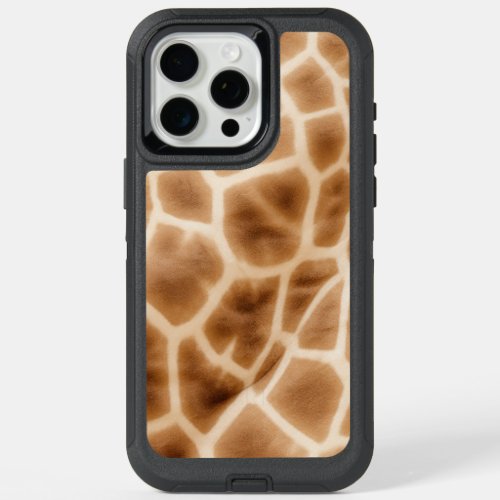 Cream Brown Giraffe Animal Print iPhone 15 Pro Max Case