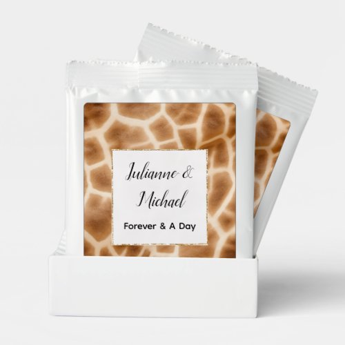 Cream Brown Giraffe Animal Safari Wedding Hot Chocolate Drink Mix