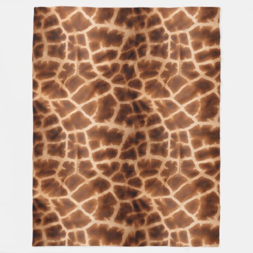 Cream Brown Giraffe Animal Wedding Fleece Blanket