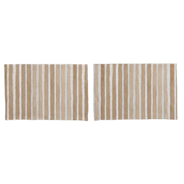 Cream & Brown Hearts Valentine's Day Pillow Case (Front-Set)