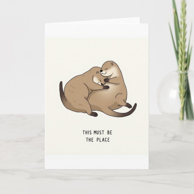 Cream Brown Hugs Card (Front)