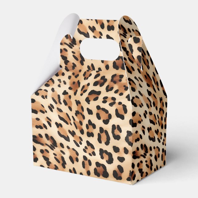 Cream Brown Leopard Favor Boxes (Back Side)