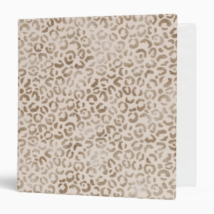 Cream Brown Leopard Print     3 Ring Binder