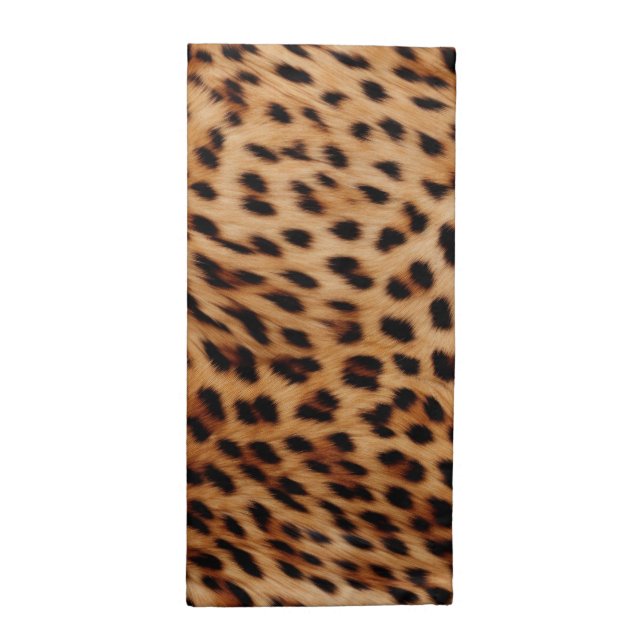 Cream Brown Leopard Print Cloth Napkin (Half Fold)