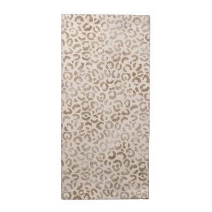 Cream Brown Leopard Print Cloth Napkin