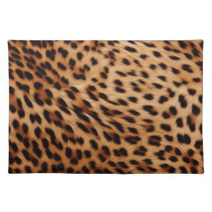 Cream Brown Leopard Print Cloth Placemat