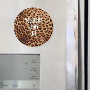 Cream Brown Leopard Print Magnet