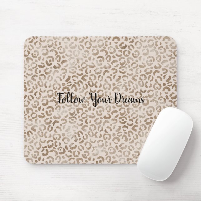 Cream Brown Leopard Print        Mouse Pad (With Mouse)
