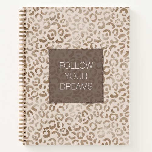 Cream Brown Leopard Print       Notebook