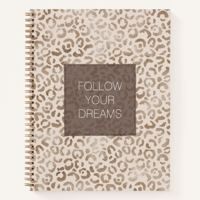 Cream Brown Leopard Print       Notebook (Front)