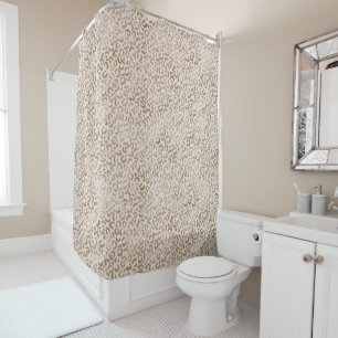 Cream Brown Leopard Print       Shower Curtain