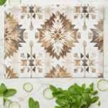 Cream Brown Native Tribal Kitchen Towel