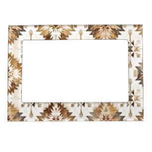 Cream Brown Native Tribal Magnetic Frame