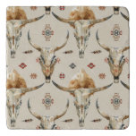 Cream Brown Native Tribal Trivet