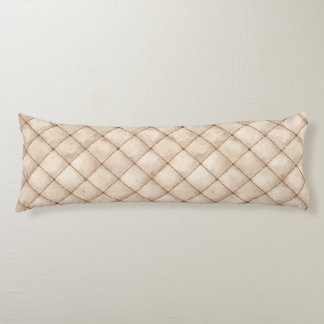 Cream Brown Squares Christmas Body Pillow