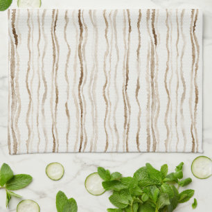 Cream Brown Stripes Kitchen Towel