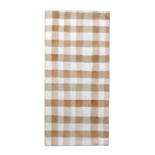 Cream Brown Stripes Tan Plaid Cloth Napkin
