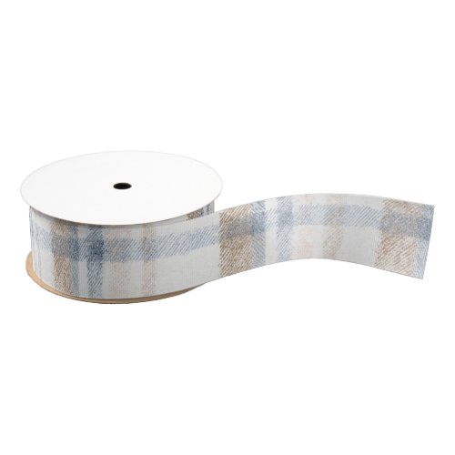 Cream Brown Tan Blue Stripes Birthday Grosgrain Ribbon