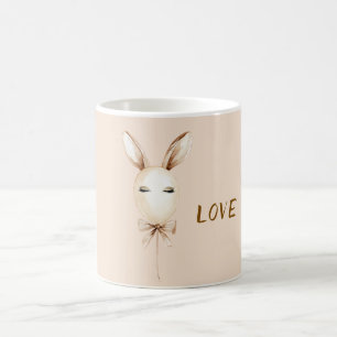 Cream Bunny Ears Balloon Coffee Mug