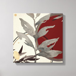 Cream Burgundy &amp; Gray Artistic Abstract Watercolor Canvas Print