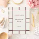 Cream burgundy grid business notebook | Zazzle