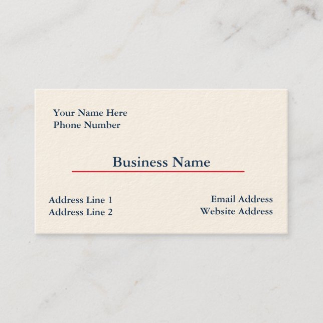 Cream Business Card Template (Front)
