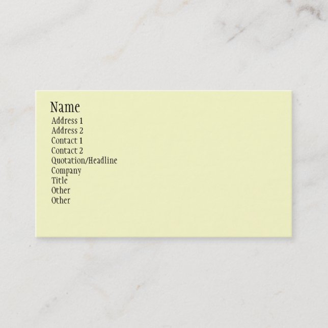 Cream Business Cards (Front)