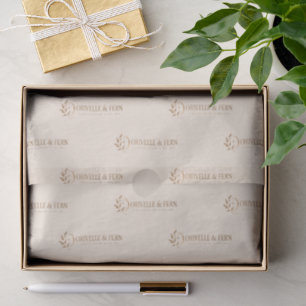 Cream business logo branded packaging tissue paper