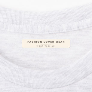 Cream Business Name Clothing Brand Fabric Iron On Labels