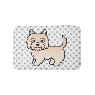 Cream Cairn Terrier Cute Cartoon Dog Bath Mat