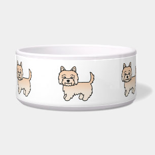 Cream Cairn Terrier Cute Cartoon Dog Bowl