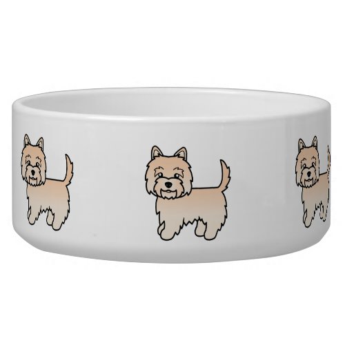 Cream Cairn Terrier Cute Cartoon Dog Bowl