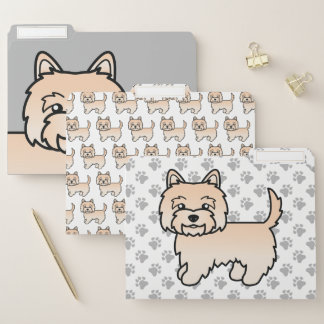Cream Cairn Terrier Cute Cartoon Dog File Folder