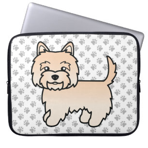 Cream Cairn Terrier Cute Cartoon Dog Laptop Sleeve