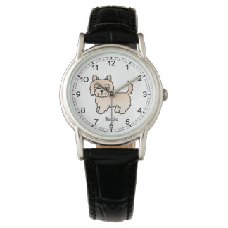 Cream Cairn Terrier Cute Cartoon Dog &amp; Name Watch