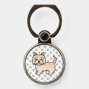 Cream Cairn Terrier Cute Cartoon Dog Phone Ring Stand