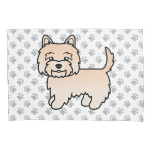 Cream Cairn Terrier Cute Cartoon Dog Pillow Case