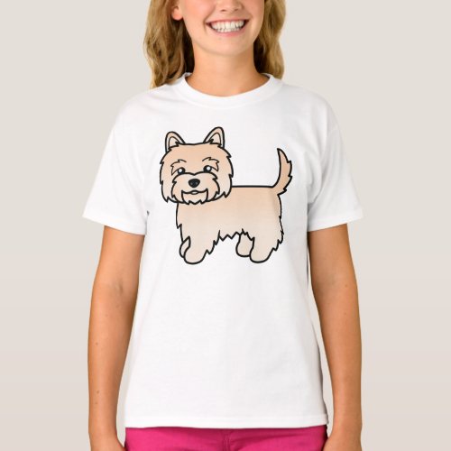 Cream Cairn Terrier Cute Cartoon Dog T_Shirt