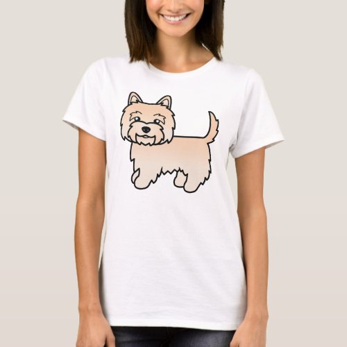 Cream Cairn Terrier Cute Cartoon Dog T_Shirt