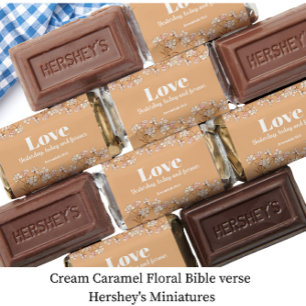 Cream Caramel Floral Bible verse Hershey's Miniatures