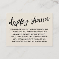 Cream Casual Script Display Baby Shower No Wrap