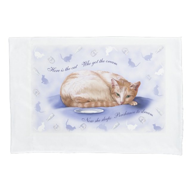 Cream Cat Pillowcase (Front)